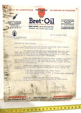 ANCIEN DOCUMENT COURRIER HUILE BRET-OIL TARIFS GARAGE 1968