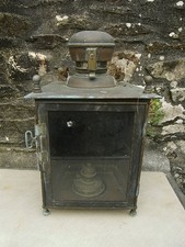 ?? ANCIENNE LANTERNE GARE SNCF ETAT LUCHAIRE LAMPE A PETROLE OIL LAMP CUIVRE