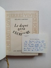 Roland BARTHES - Le degré zéro de l'écriture - EO SP Carte autographe signé