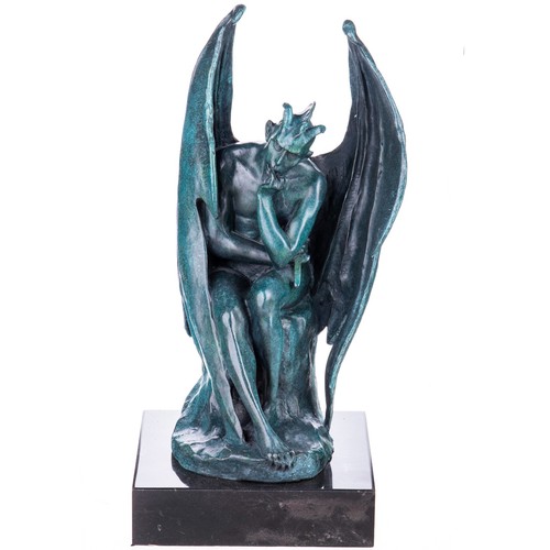 Statue bronze un diable - bronze, d'un