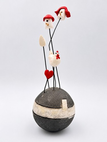 Sculpture céramique raku - sculpture, en