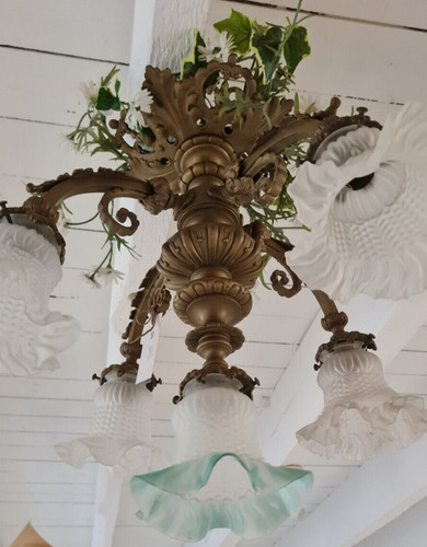 Ancien lustre bronze 1900 - ancien,