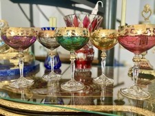 Verres Cristal et Or 24 carats
