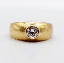 Bague jonc bombé dôme or 18k