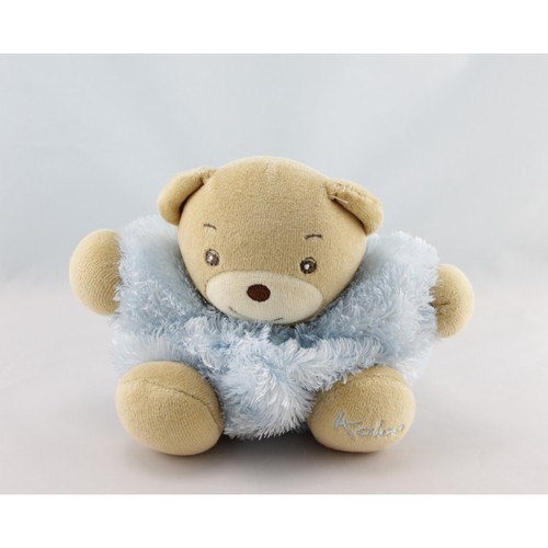 Doudou ours bleu fourrure fur - bleu,