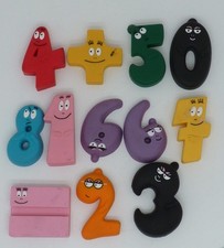 ANCIENNE FIGURINE PVC PLASTIQUE LOT BARBAPAPA 9 NUMEROS LE + ET LE =