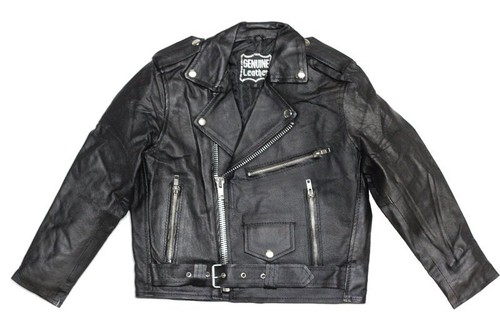 Kids plain leather motorcycle - kids,