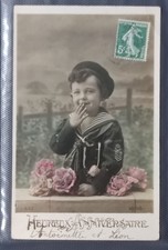 2 Cartes Postales Anciennes - CPA - Heureux Anniversaire - Enfant au Bonnet