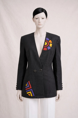 Blazer long lin noir louis - lin,