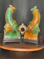 Tuiles faîtières anciennes, CHINE MING poissons, faîtages de toit, XVIIIème s.