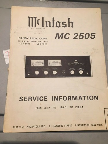 Mcintosh service manual - service,
