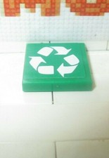 Lego - 1x Tile 2 x 2 Groove with Gray Recycling Arrows Pattern 8404 3068bpb0364