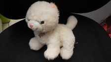 doudou peluche chat miaule blanc nez rose GIPSY 21cm