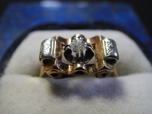 Bague tank ancienne art déco - bague,