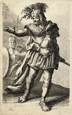 SOLDAT GREC Militaria JOHANN ELIAS RIDINGER Gravure Grece XVIII°