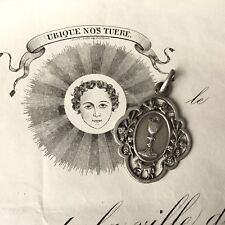 Pendentif Ancien Argent Médaille Calice 1903 Victorian Silver Medal