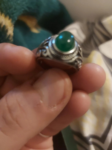 Bague agate verte - bague,