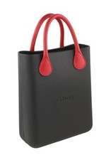 O bag Chic Sac pour Femmes OS Noir Rouge Double Poignées Avec Intérieur Carré