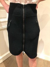 *** JUPE MI LONGUE EN LAINE & CACHEMIRE NOIRE ZIPPÉE SONIA RYKIEL T. 38 TBE ***