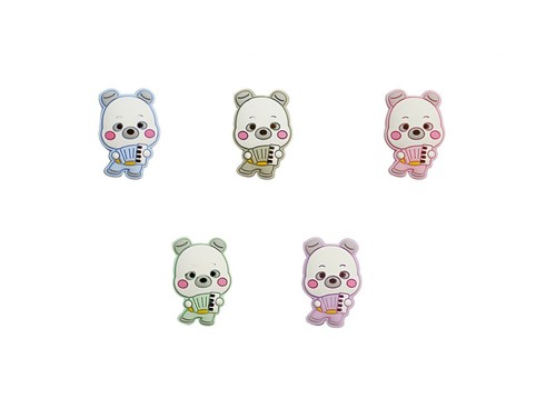 Perle silicone petit ourson - silicone,
