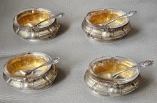 4 Salerons en Argent massif et