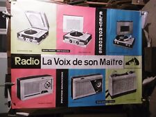 AFFICHE RADIO VOIX DE SON MAITRE TOURNE DISQUES TRANSISTORS ETC  