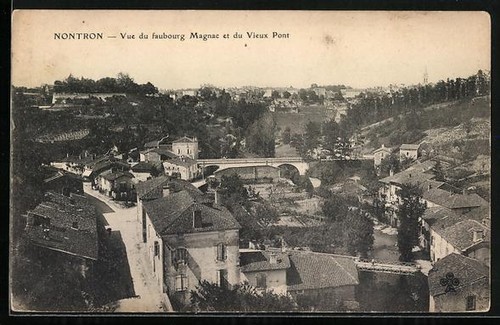 Cpa nontron vue faubourg - vue, du