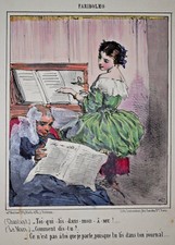 Piano EDOUARD BEAUMONT Lithographie Couleurs Destouches FARIBOLES in4 1855