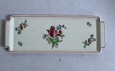 Tres Beau Plat A Cake Faience De Gien Modèle Alsace Decor Main