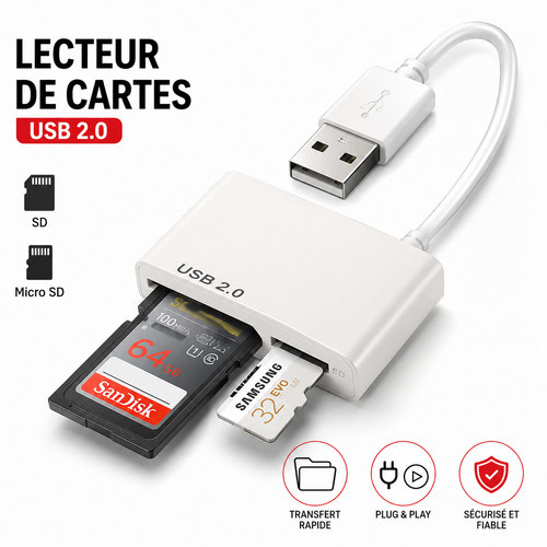 Lecteur carte usb - usb-c, 1