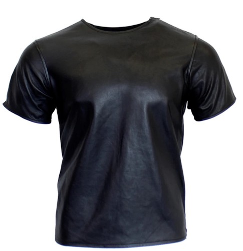 Chemise noire cuir - chemise,