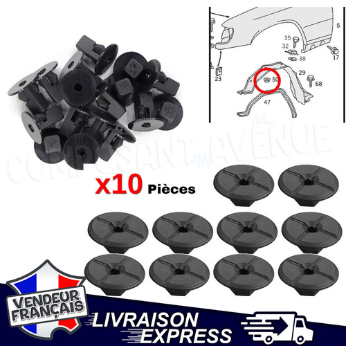 écrou attache fixation - 10,
