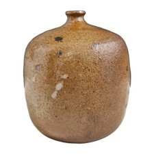 Vase A Col En Grès Signé