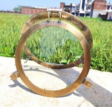 Miroir hublot 24" ~ finition laiton brillant ~ grande décoration miroir mural...