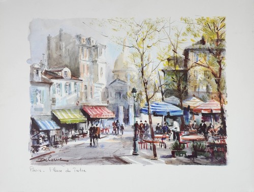 Reproduction aquarelle paris - aquarelle,