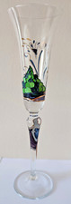 Flutes NAGEL.Flutes à Champagne.Flutes peintes.Verres émaillés NAGEL.Verre Nagel