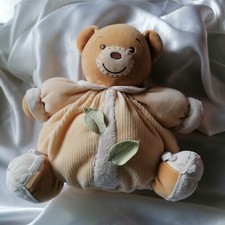 Doudou ours boule Patapouf,  jaune, beige, blanc, feuilles , Kaloo
