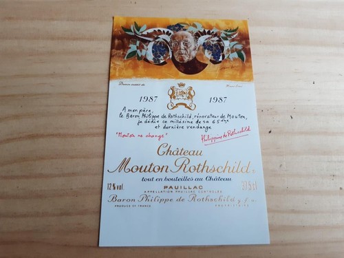 étiquette vin chateau mouton - étiquette,