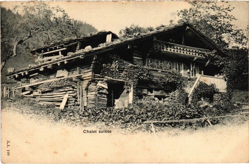 Cpa chalet suisse - chalet,