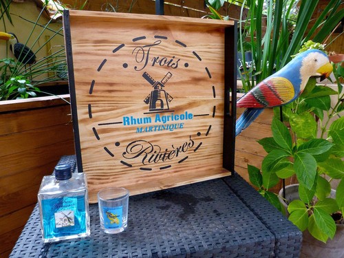 Plateau fait main bois rhum - bois,
