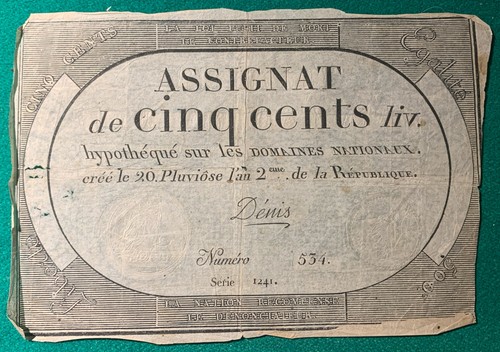 Assignat 500 livres - de,