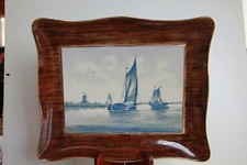 FAÏENCE, CÉRAMIQUE de SARREGUEMINES fin XIX ème,DELFT Marines, N° 3465 MAJOLIQUE