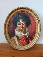 Reproduction sur toile cadre en plastique détail du "clown à la lavallière" 23x2