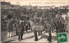 18 BAUGY - le champ de foire, examen d'un cheval