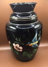 Grand Vase Verre Noir Belge