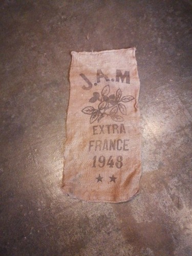 Ancien petit sac grain toile - ,