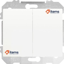 BJC Iris IP44 - Double Interrupteur Blanc 185010 Smart Mural Interrupteurs en