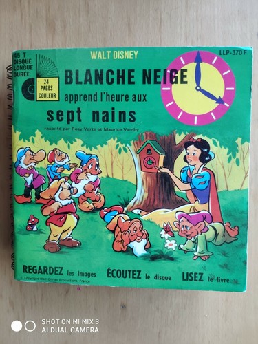 Livre disque 45t - blanche, neige