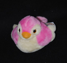 Peluche doudou oiseau sonore siffleur GIPSY jaune rose  yeux durs NEUF