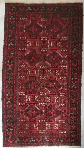 Grand tapis semi ancien afghan - ancien,